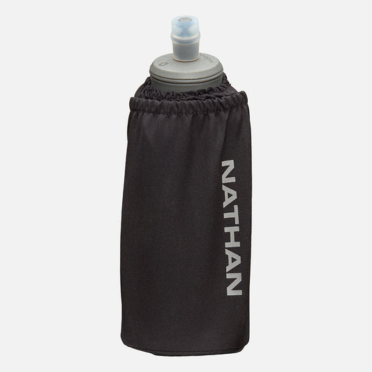 Nathan Pinnacle Soft Flask Insulated Handheld 18oz - Black/Reflective Silver