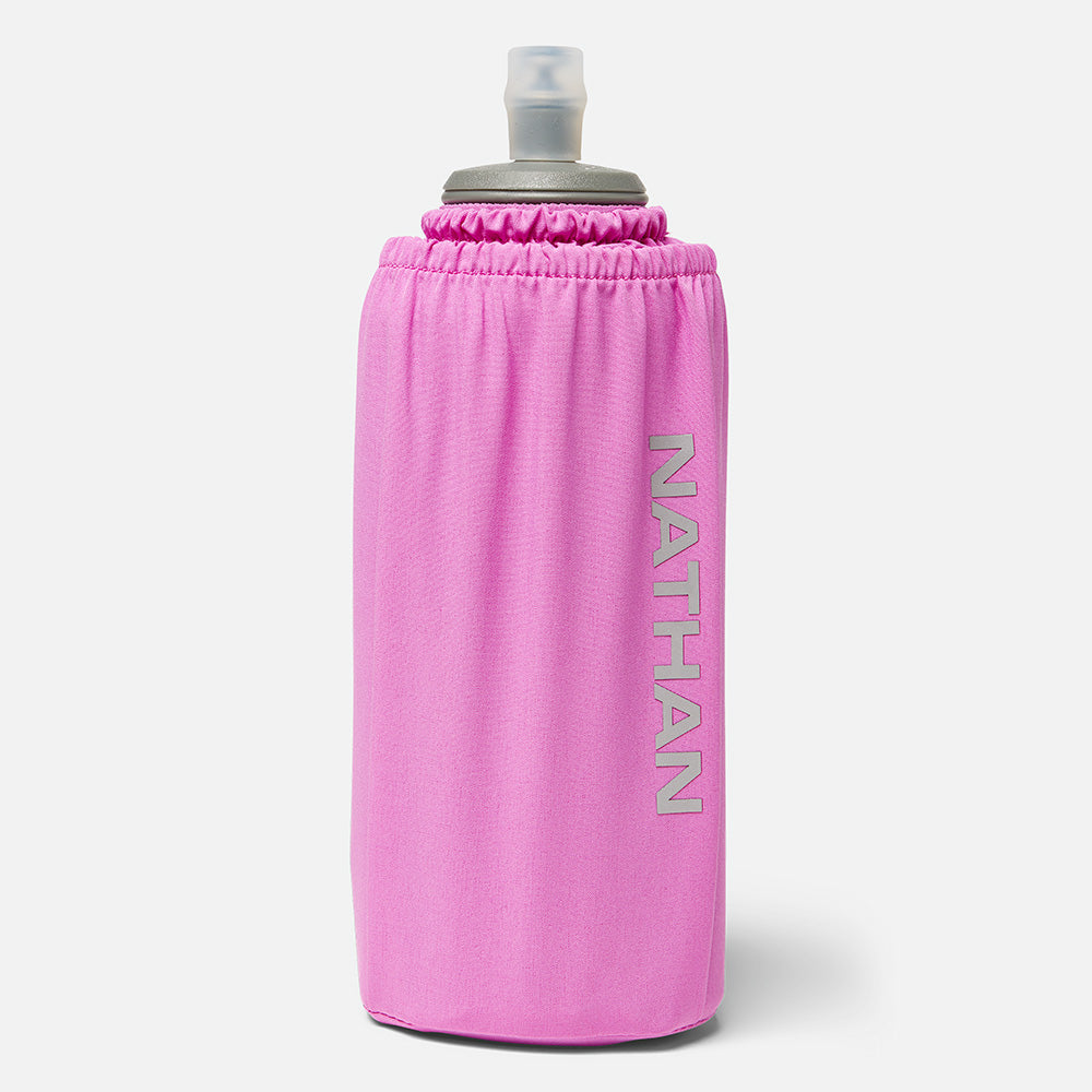 Nathan Pinnacle Soft Flask Insulated Handheld 18oz - Fuchsia/Reflective Silver