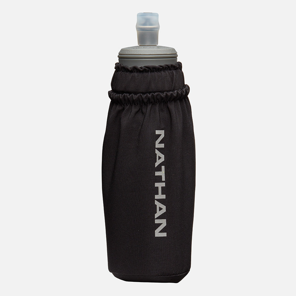 Nathan Pinnacle Soft Flask Handheld 14oz - Black/Reflective Silver