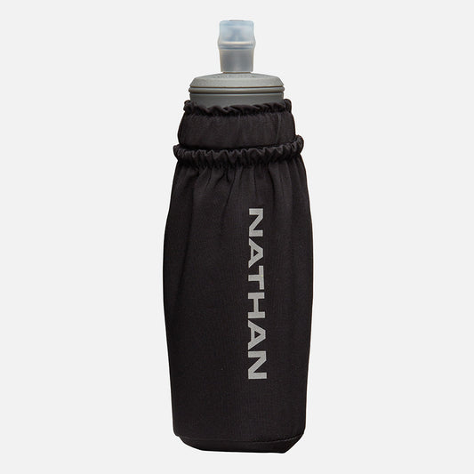 Nathan Pinnacle Soft Flask Handheld 14oz - Black/Reflective Silver