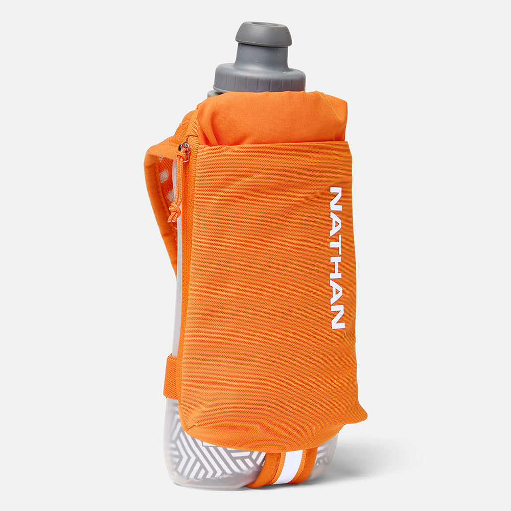 Nathan SpeedDraw 2 Insulated Flask 18oz - Orange Blaze/Reflective Silver